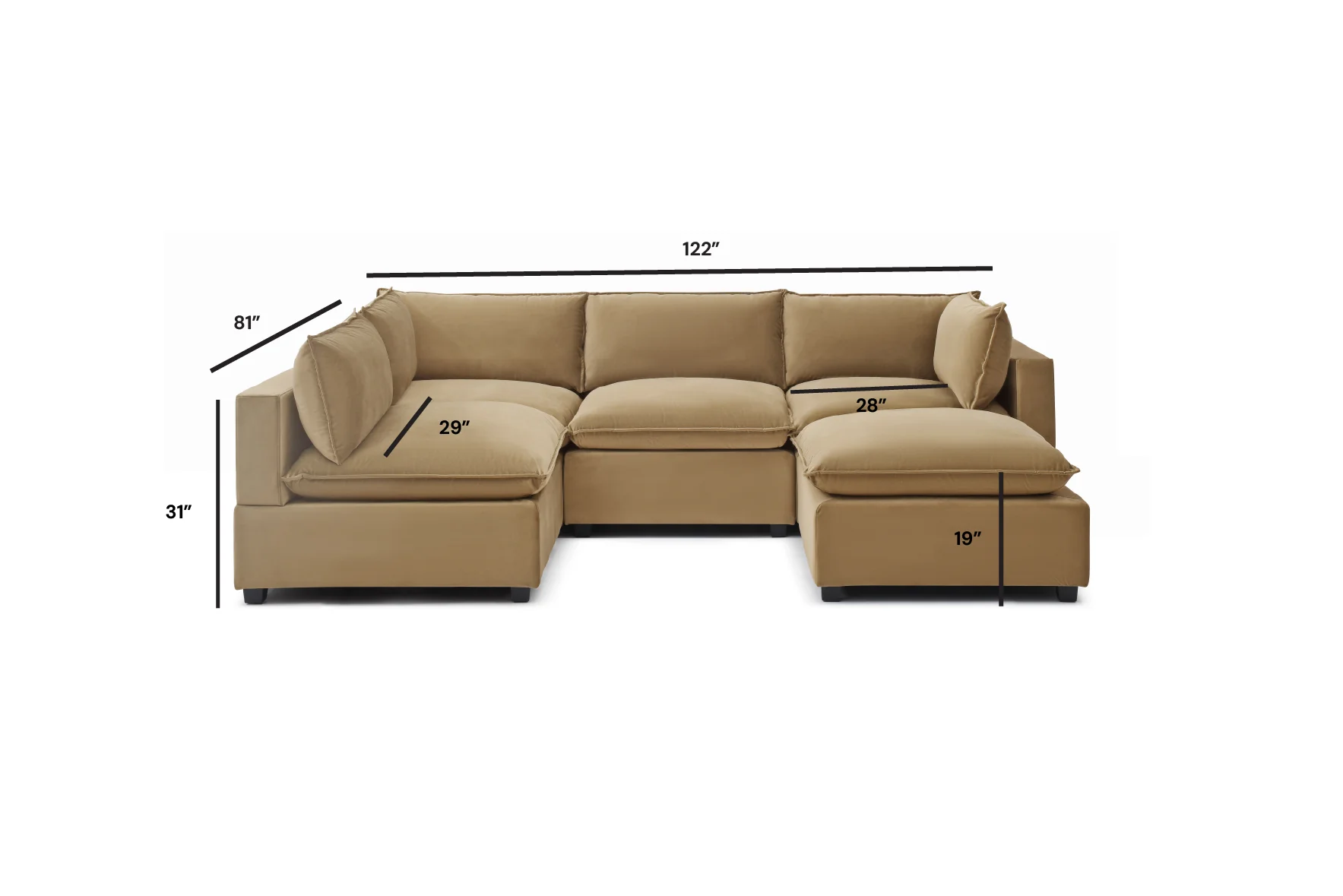 Luna L Shape + Ottoman - Image 28