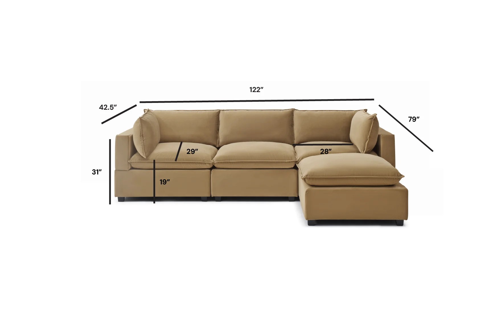 Luna Sofa 122" + Ottoman - Image 28