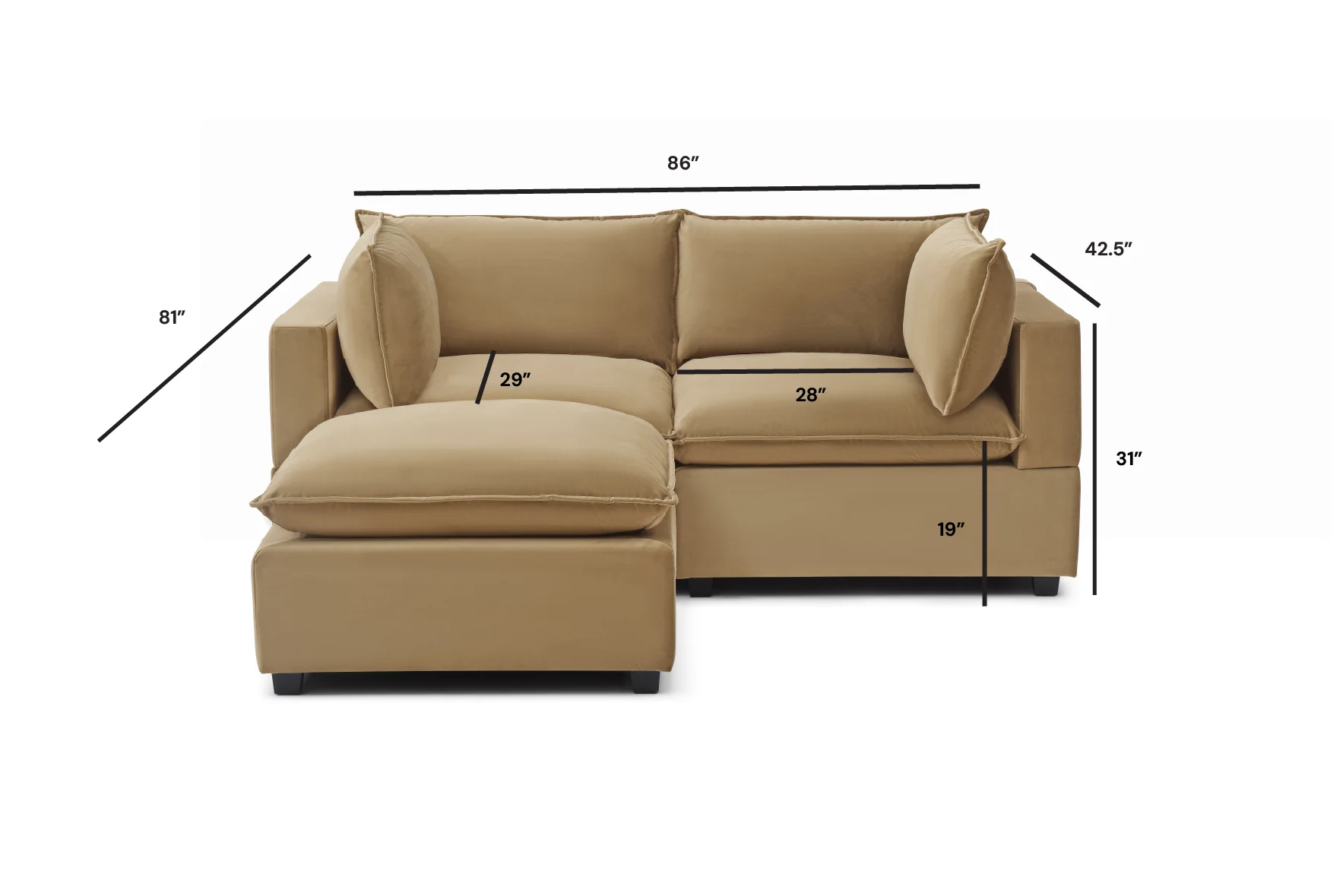 Luna Sofa 86" + Ottoman - Image 30